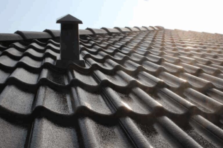 Betongpannor målade